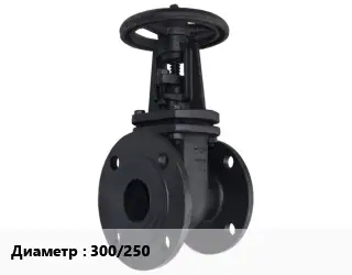 Задвижка чугунная канализационная 300/250 Ру10, Ру16 переходная
